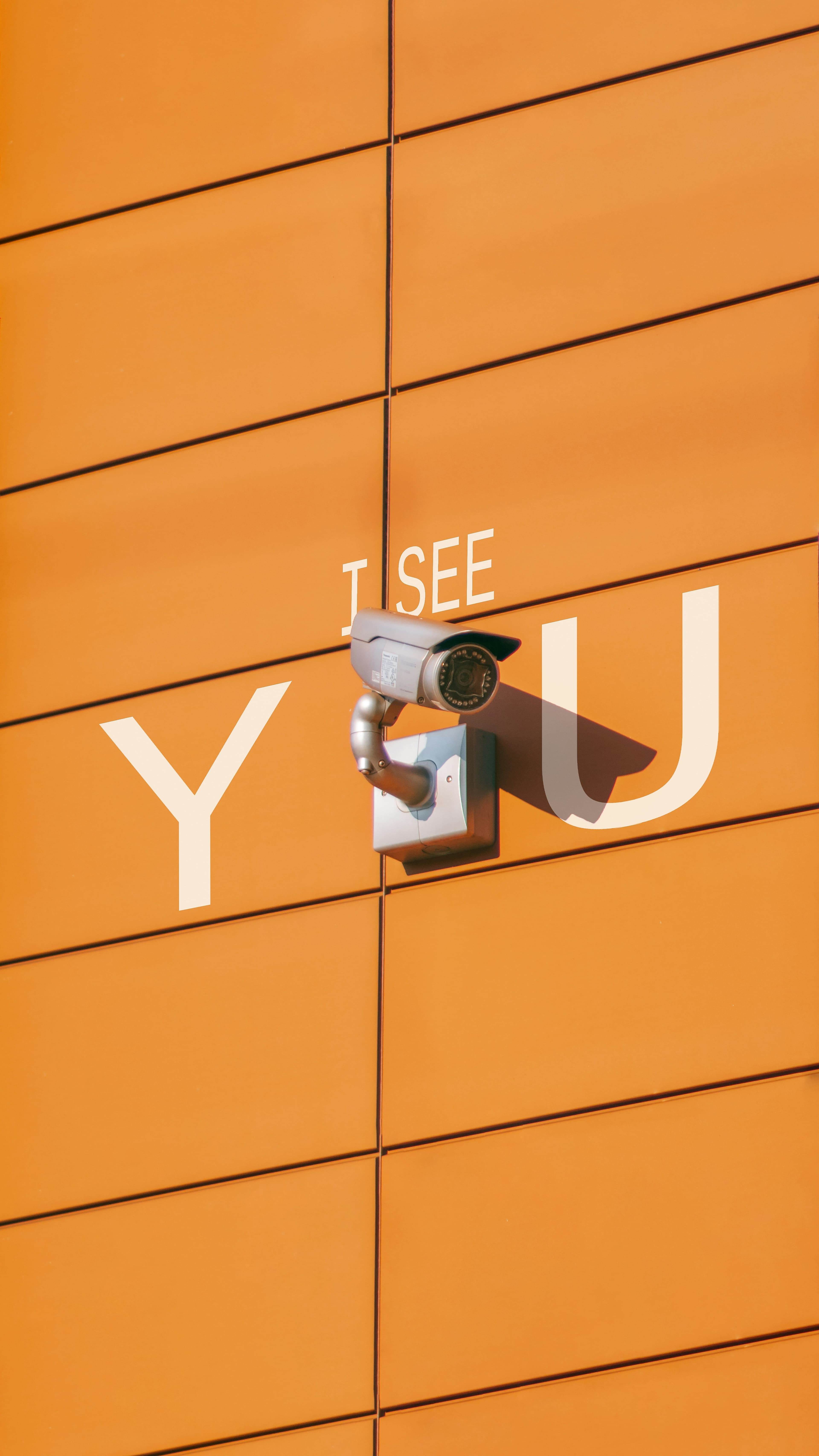 CCTV Camera in road with text I See you